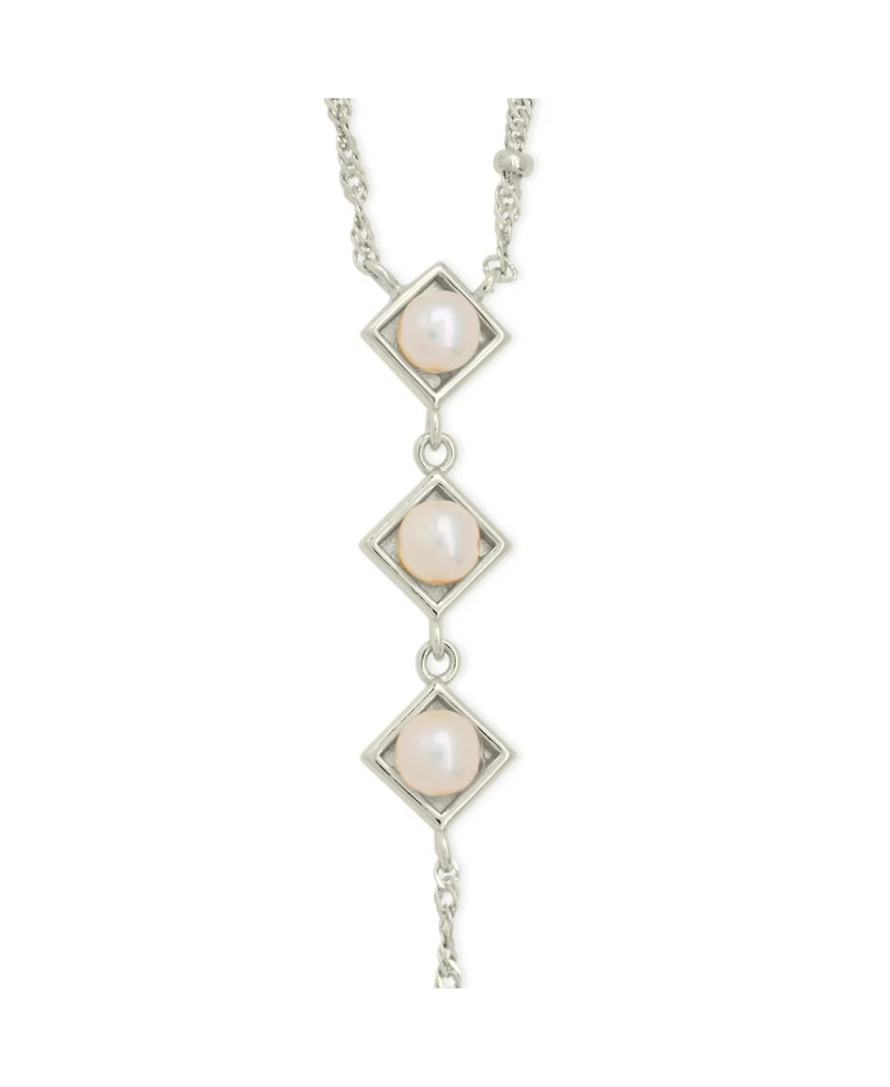 Sterling Forever Gold-Tone or Silver-Tone Freshwater Pearls Reine Lariat Necklace
