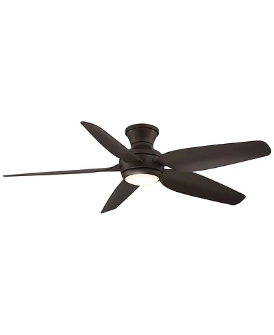52" Casa Vieja Modern Industrial Hugger Indoor Outdoor Ceiling Fan with Led Light Remote Control Bronze Damp Rated for Patio Exterior House Home