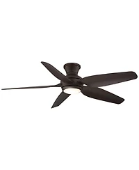 52" Casa Vieja Modern Industrial Hugger Indoor Outdoor Ceiling Fan with Led Light Remote Control Bronze Damp Rated for Patio Exterior House Home
