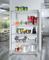 Seville Classics UltraDurable 5-Tier Nsf Steel Wire Shelving, 48" W x 24" D x 76" H