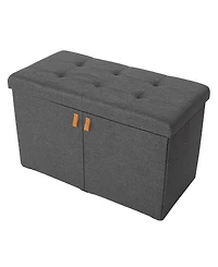 Seville Classics Cushioned Ottoman Shoe Storage Bench