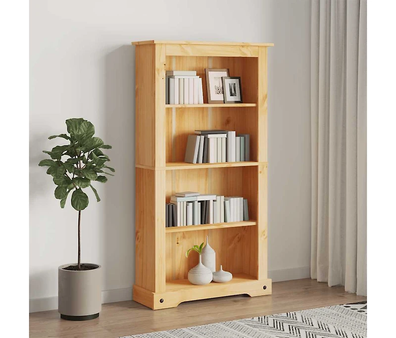 4-Tier Bookcase Mexican Pine Corona Range 31.5"x11.4"x59"