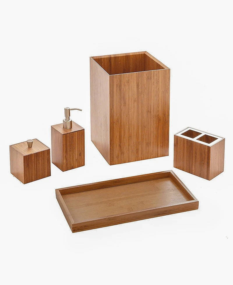 Seville Classics 5-Piece Bamboo Bath and Vanity Set