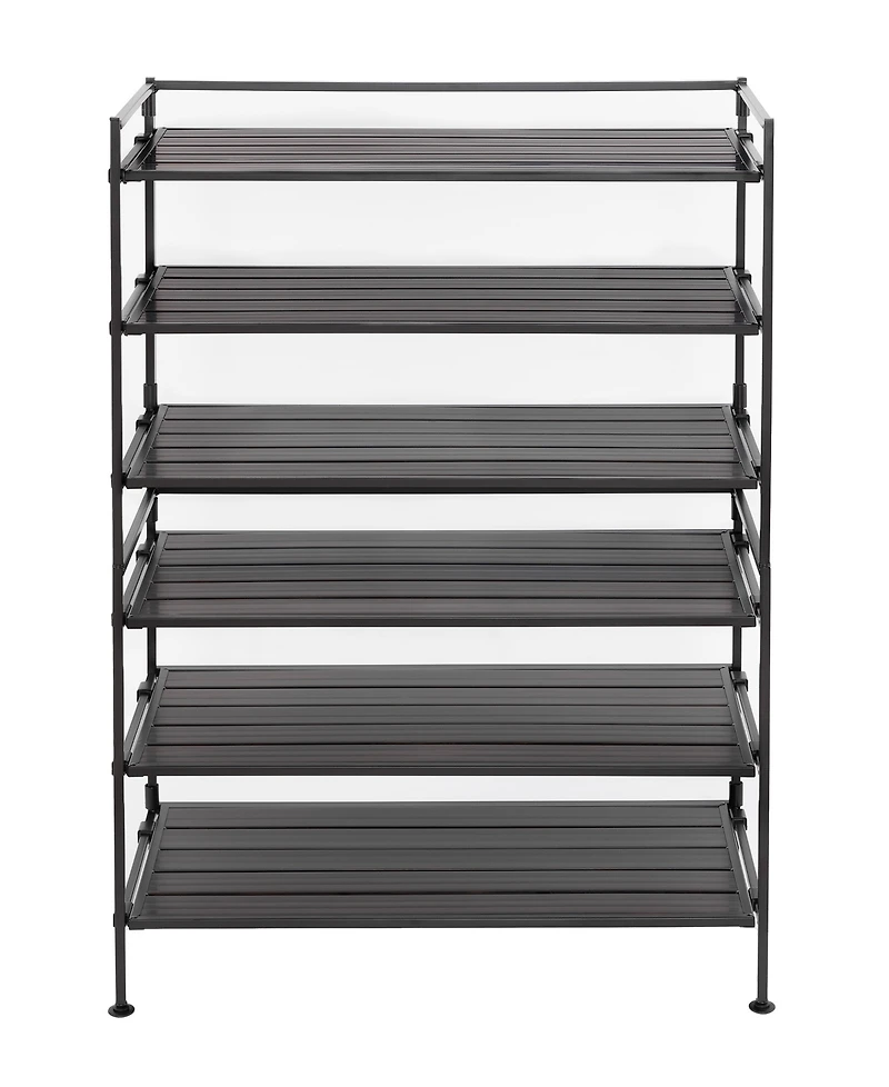 Seville Classics Home 3-Tier Stackable Wide Resin Slat Shoe Rack