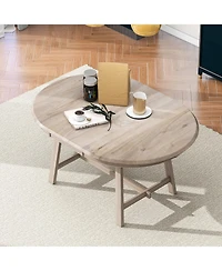 Wood Dining Table Round Extendable Dining Table For Dining Room (Natural Wood Wash)