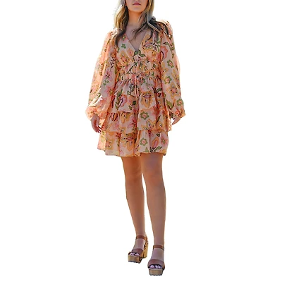 Jessie Zhao New York Gold Garden Metallic Mini Dress