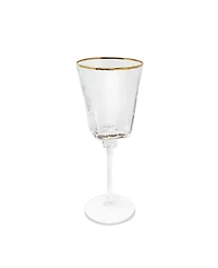 Vivience Square Shaped Rim Hammered Wine Glasses, Set of 6