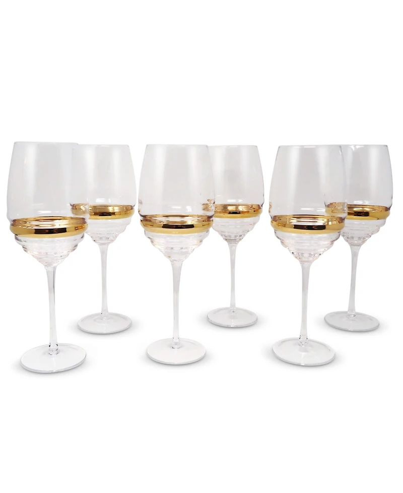 Vivience Stripe Wine Glasses, Set of 6