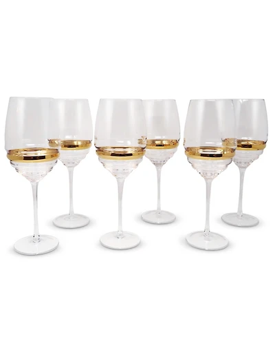 Vivience Stripe Wine Glasses, Set of 6