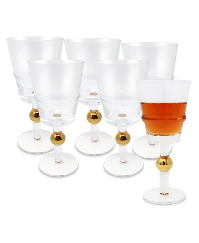 Vivience Ball on Stem Wine Glasses, Set of 6