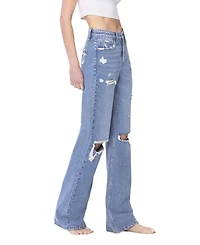 Flying Monkey Women's Super High Rise 90'S Vintage-like Flare Jeans