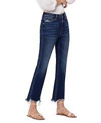 Vervet Women's Super High Rise Step Hem Ankle Flare Jeans