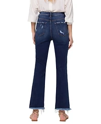 Vervet Women's Super High Rise Step Hem Ankle Flare Jeans