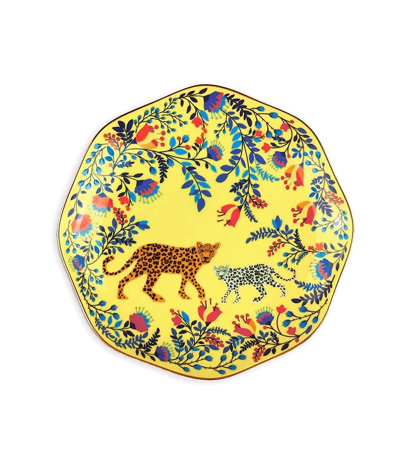 Jessie Zhao New York Amazon Rainforest Bone China Side Plate In Yellow