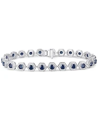 Gemstone & Diamond Halo Hexagon Flex Bracelet
