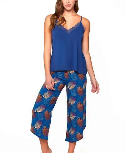 iCollection Women's 2Pc. Capri and Tank Pajama Set Trimmed Lace