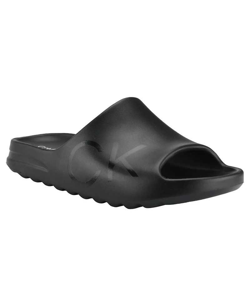 Calvin Klein Men's Ocean Puff Logo Pool Slides