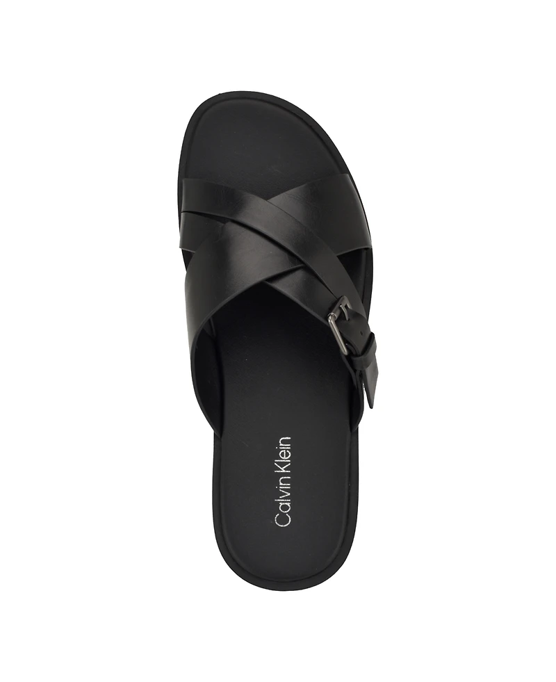 Calvin Klein Men's Elon Casual Slip-On Flat Sandals