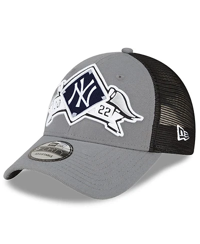 Men's New Era Gray New York Yankees 2022 Division Series Winner Locker Room 9FORTY Snapback Hat