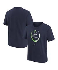 Little Girls Nike College Navy Seattle Seahawks Icon T-shirt