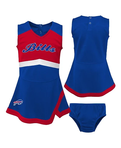 Girls Toddler Royal Buffalo Bills Cheer Captain Dress with Bloomers