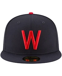 Men's New Era Navy Washington Senators Cooperstown Collection Wool 59FIFTY Fitted Hat