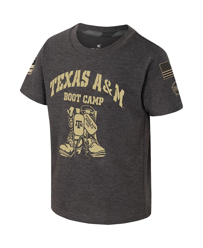 Toddler Boys and Girls Colosseum Charcoal Texas A&M Aggies Oht Military-Inspired Appreciation Boot Camp T-shirt