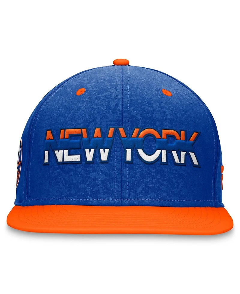 Men's Fanatics Royal, Orange New York Islanders Authentic Pro Rink Two-Tone Snapback Hat