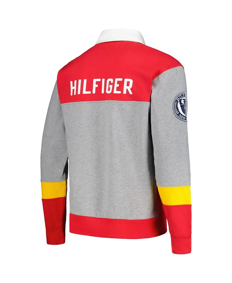 Men's Tommy Hilfiger Red Kansas City Chiefs Connor Oversized Rugby Long Sleeve Polo Shirt