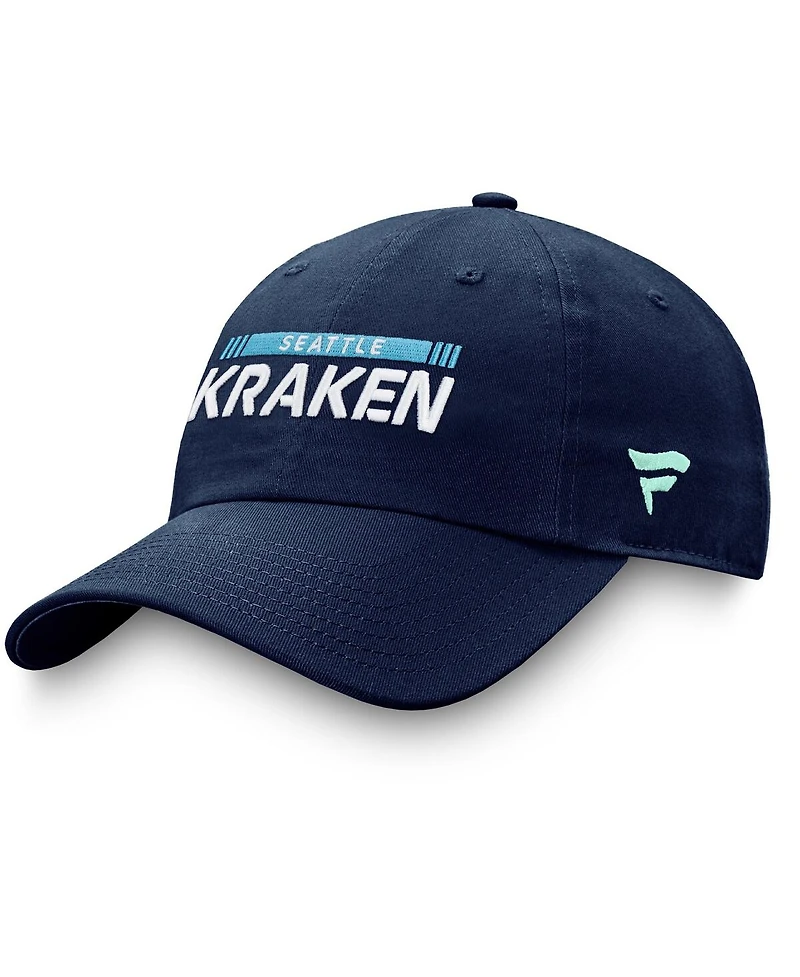 Men's Fanatics Deep Sea Blue Seattle Kraken Authentic Pro Rink Adjustable Hat
