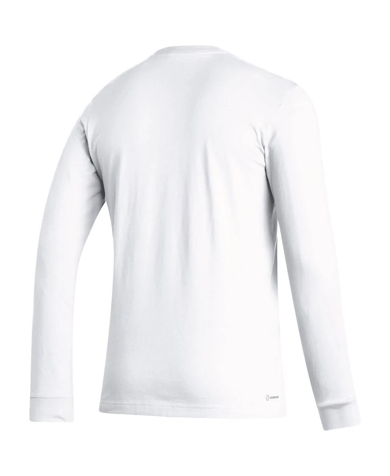 Men's adidas White Ajax Team Crest Long Sleeve T-shirt