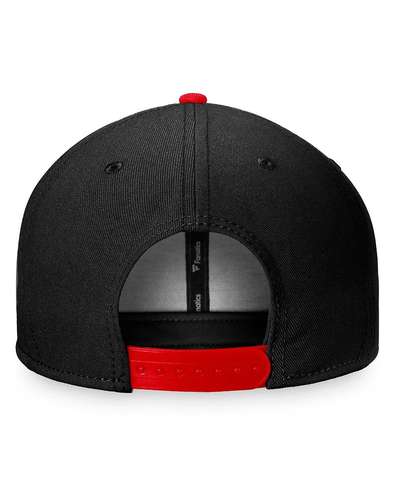 Men's Fanatics Black, Red Chicago Blackhawks Fundamental Colorblocked Snapback Hat