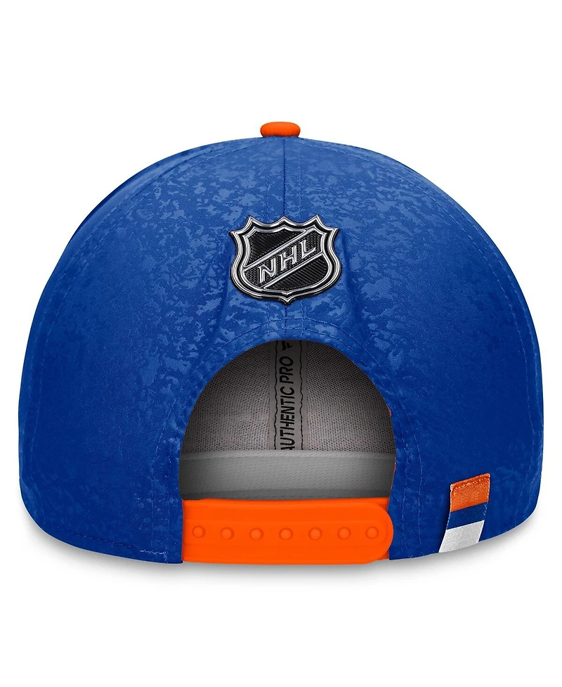 Men's Fanatics Royal, Orange New York Islanders Authentic Pro Rink Two-Tone Snapback Hat