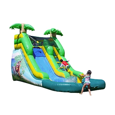HeroKiddo 12 Safari Commercial Grade Water Slide with Pool for Kids and Adults (with Blower), Water Cannon, Wet Dry Use, Outdoor Indoor, Big Inflatabl