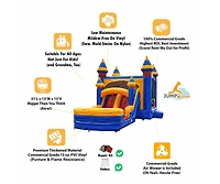 JumpOrange Melting Artic Commercial Grade Bounce House Water Slide Combo with Pool for Kids and Adults (with Blower), Basketball Hoop, Wet Dry Use, Ou