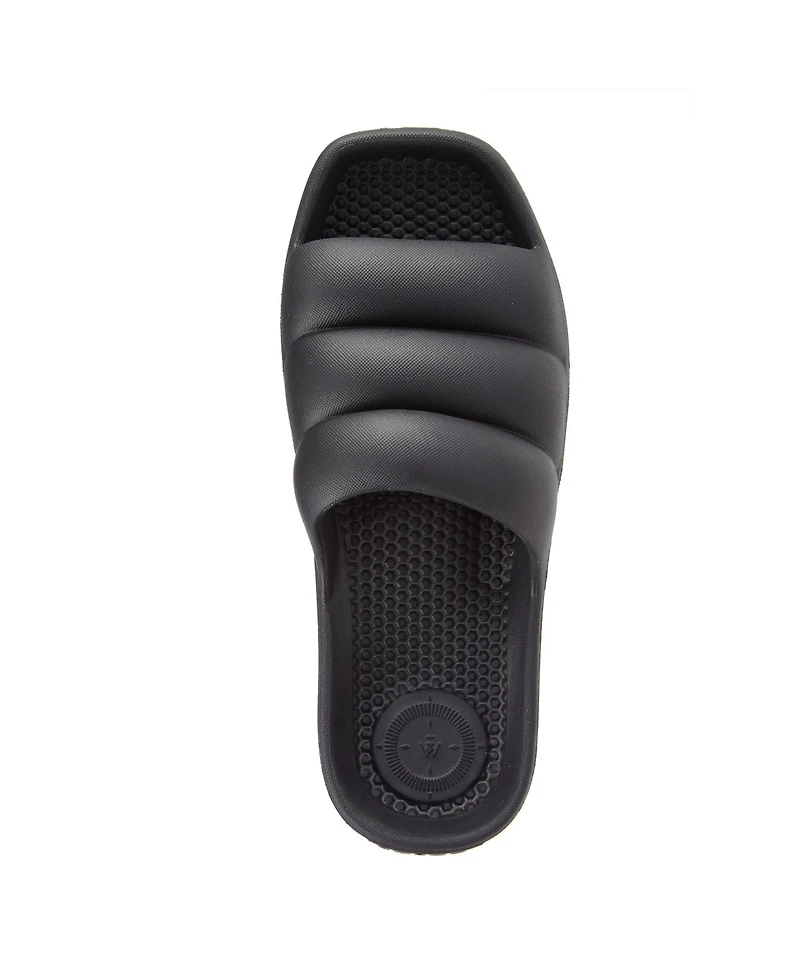 Totes Women's Molded Puffy Slide with Everywear