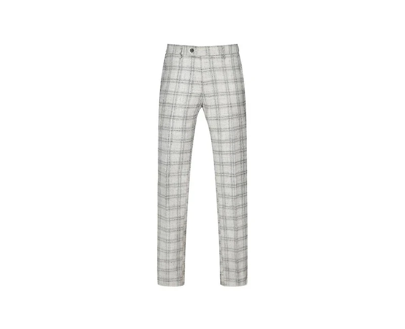 Gino Vitale Men's 2 Piece Slim Fit Grey Check Double Breasted Suit