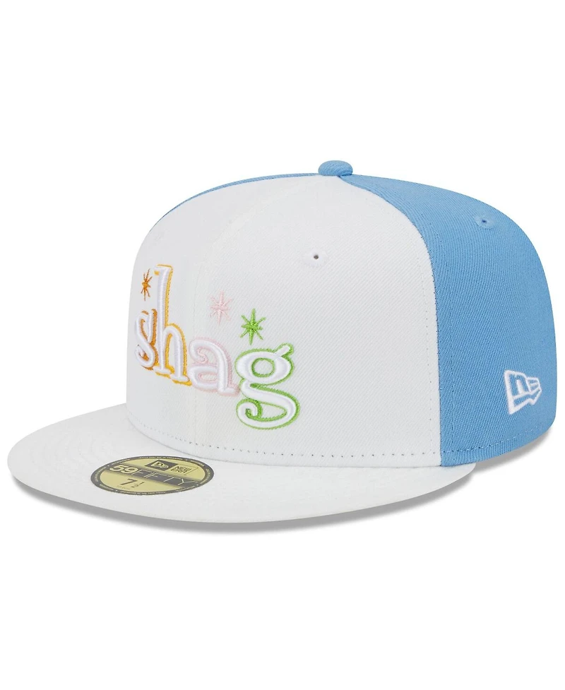 Men's New Era White Winston-Salem Dash Theme Nights Shags 59FIFTY Fitted Hat