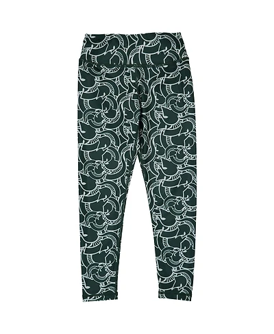 Big Girls ZooZatz Green, White Michigan State Spartans Stacked Mascot Leggings
