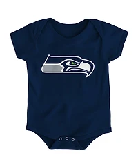 Baby Boys and Girls College Navy Seattle Seahawks Team Logo Bodysuit