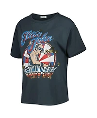 Women's Black Distressed Elton John Graphic T-shirt