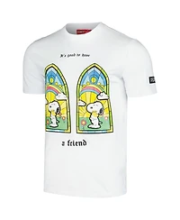 Men's and Women's Freeze Max White Peanuts Snoopy A Friend T-shirt