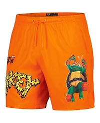 Men's Freeze Max Orange Teenage Mutant Ninja Turtles Mikey Defender Woven Shorts