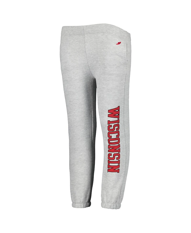 Big Boys League Collegiate Wear Heather Gray Wisconsin Badgers Essential Pants