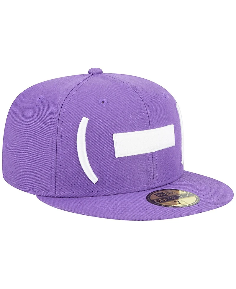 Men's New Era Purple Winston-Salem Dash Theme Nights Hyphen 59FIFTY Fitted Hat