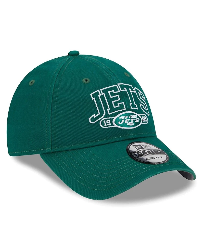 Youth Boys New Era Green New York Jets Outline 9FORTY Adjustable Hat