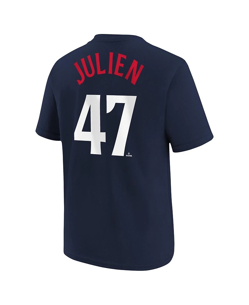 Big Boys Nike Edouard Julien Navy Minnesota Twins Name and Number T-shirt