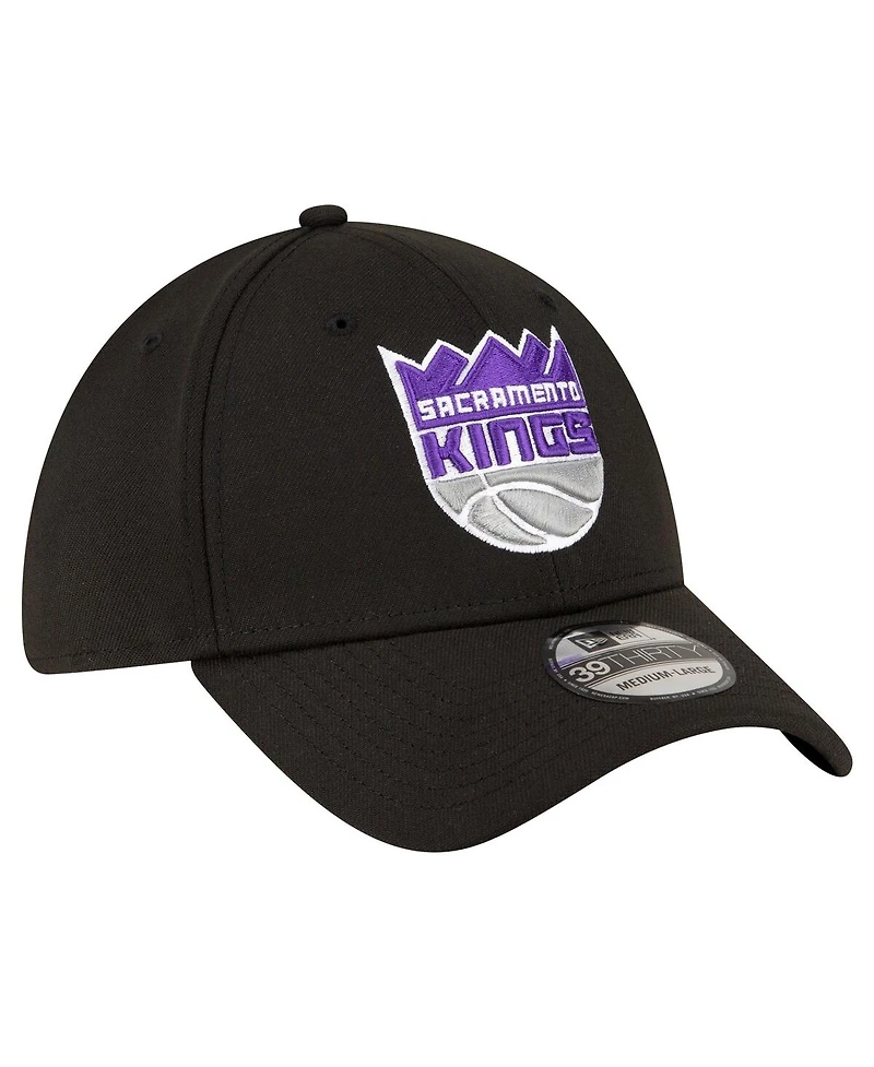 Men's New Era Black Sacramento Kings Logo 39THIRTY Flex Hat