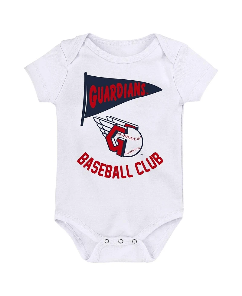 Baby Boys and Girls Fanatics Cleveland Guardians Fan Pennant 3-Pack Bodysuit Set