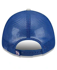 Men's New Era Heather Gray, Royal New York Giants Pop Trucker 9FORTY Adjustable Hat